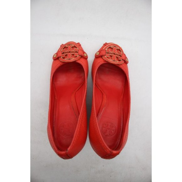 Tory Burch Amanda Women’s Size 7.5 M Leather High Wedge Open Toe Shoes - Picture 6 of 12